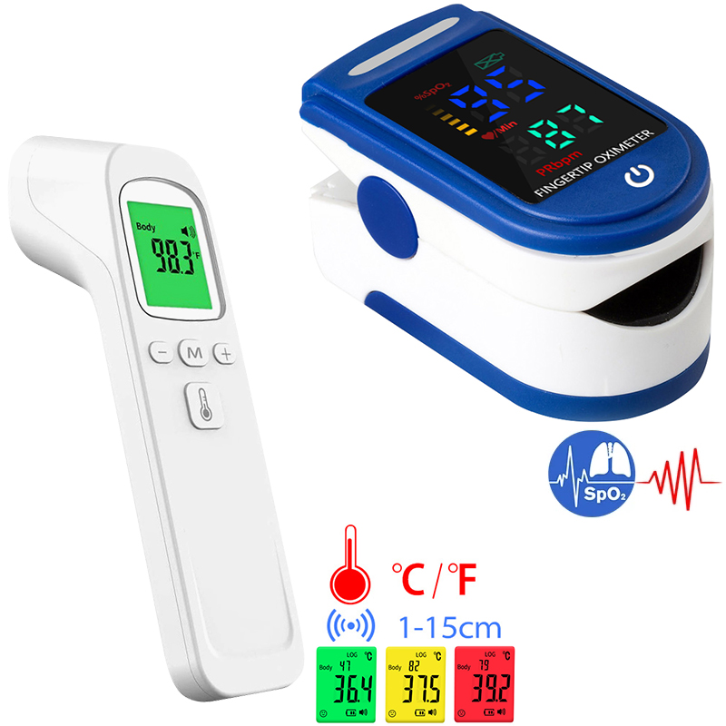 Pulse Oximeter - Termometro elettronico con pistola per temperatura