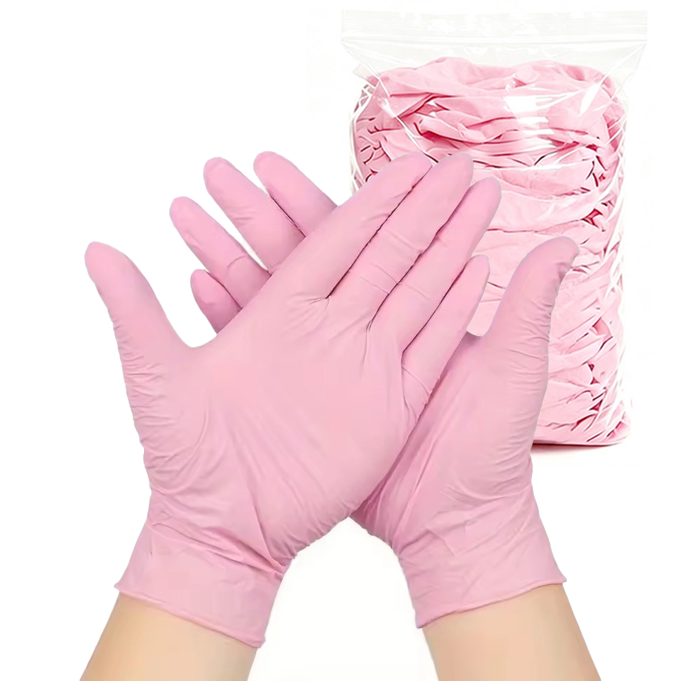 Disposable Gloves Nitrile - 50/100 Pezzi Guanti in Nitrile Rosa